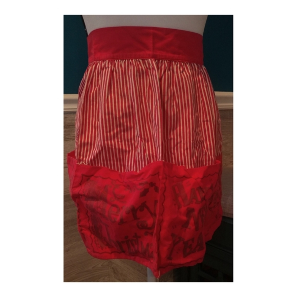 Women's Vintage Christmas Pocket Tie Apron